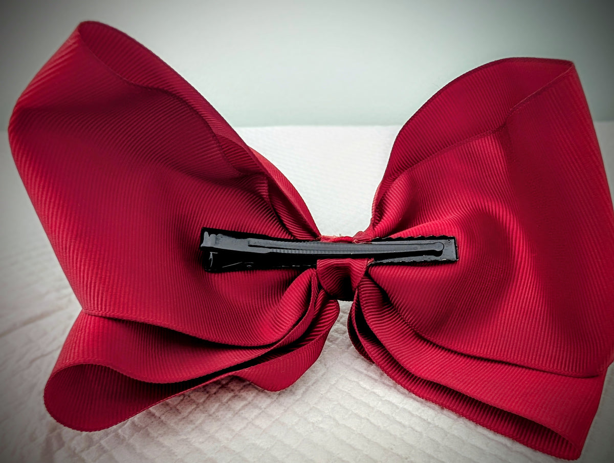 Hairbow-Burgundy Red Large
