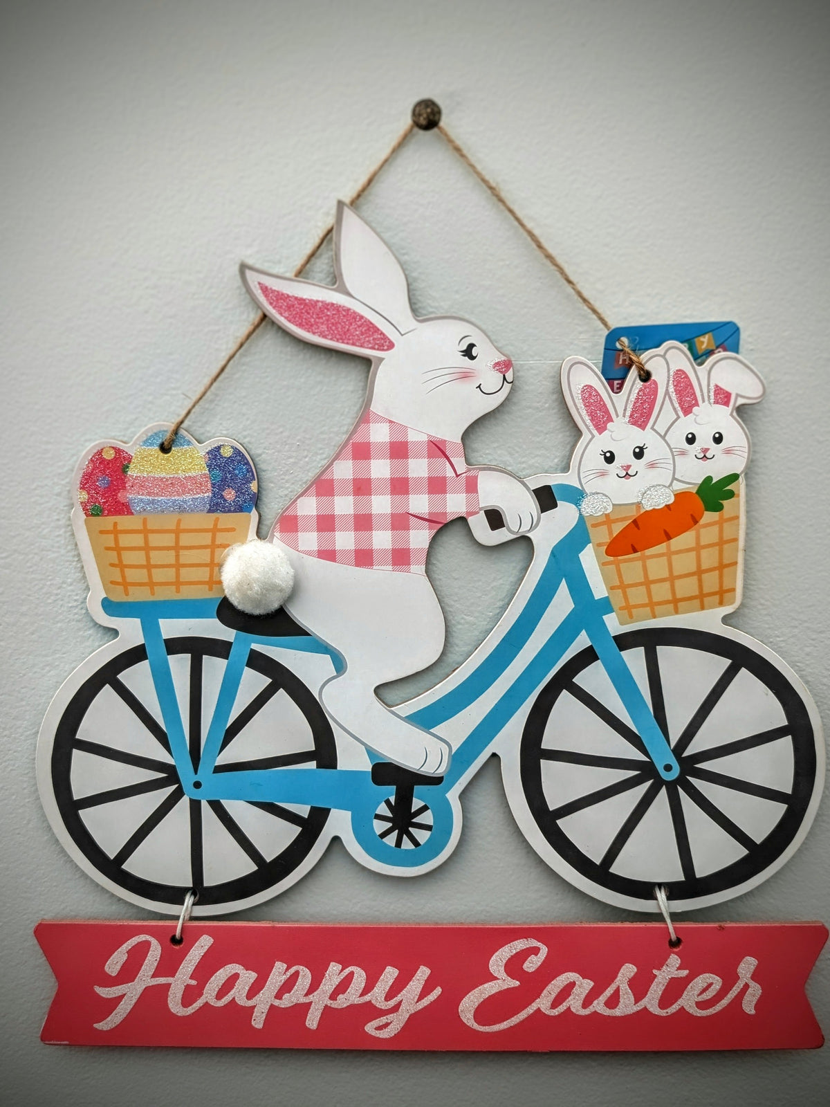 Cyclist Easter Bunny Wall Décor