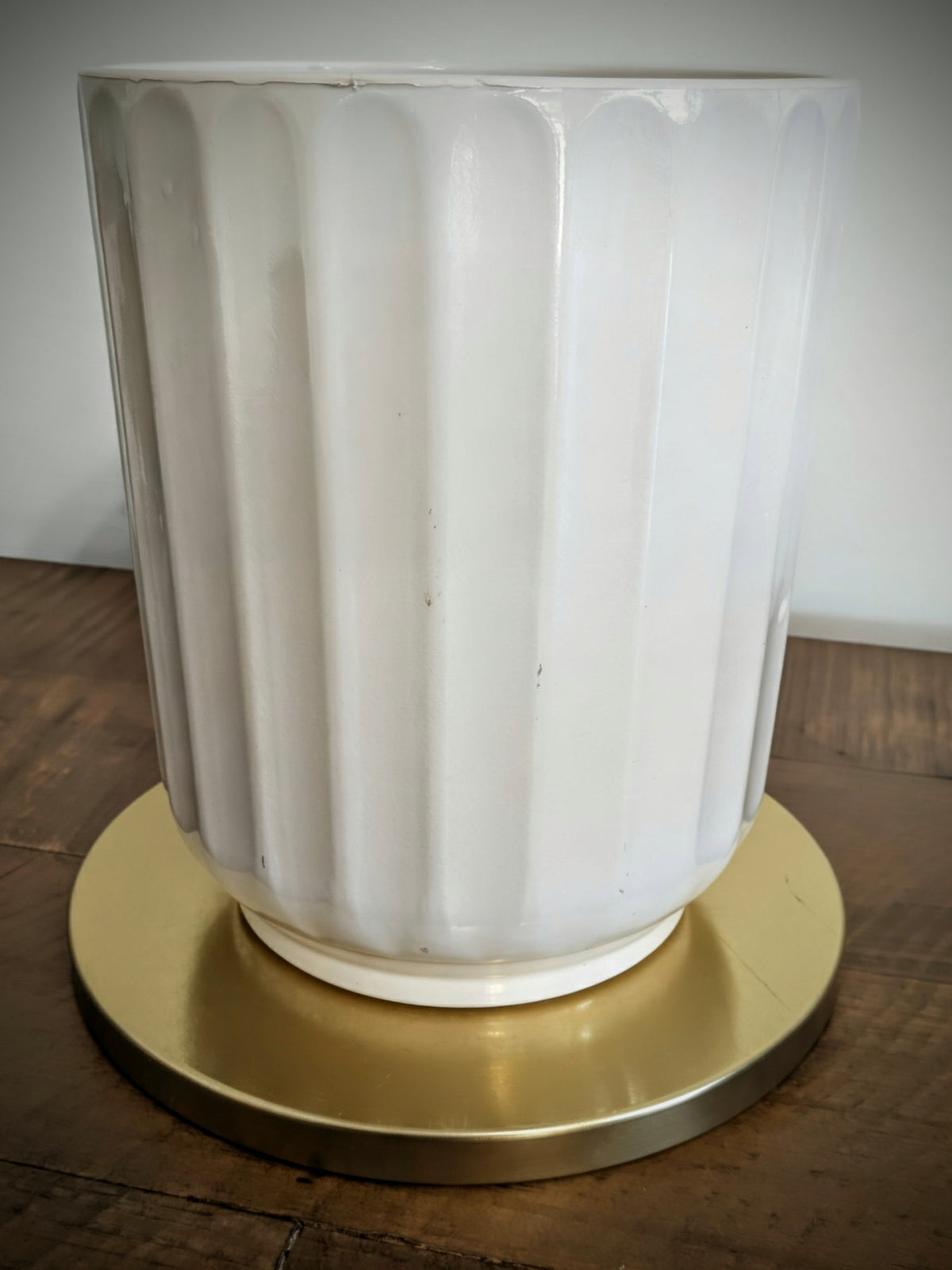 White Fluted Ribbed Vase