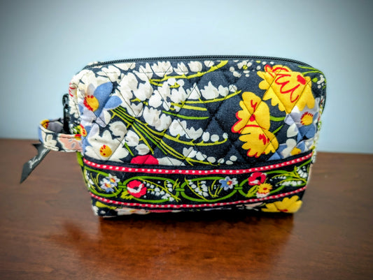 Quilted Makeup Floral Pouch